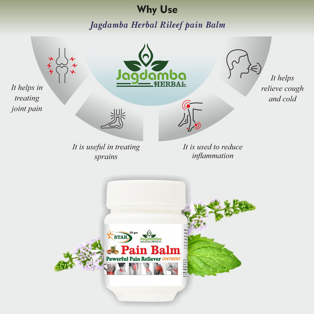 Jagdamba Herbal Star Pain Balm is an absolute cure for all types of pain.(PACK OF 2)