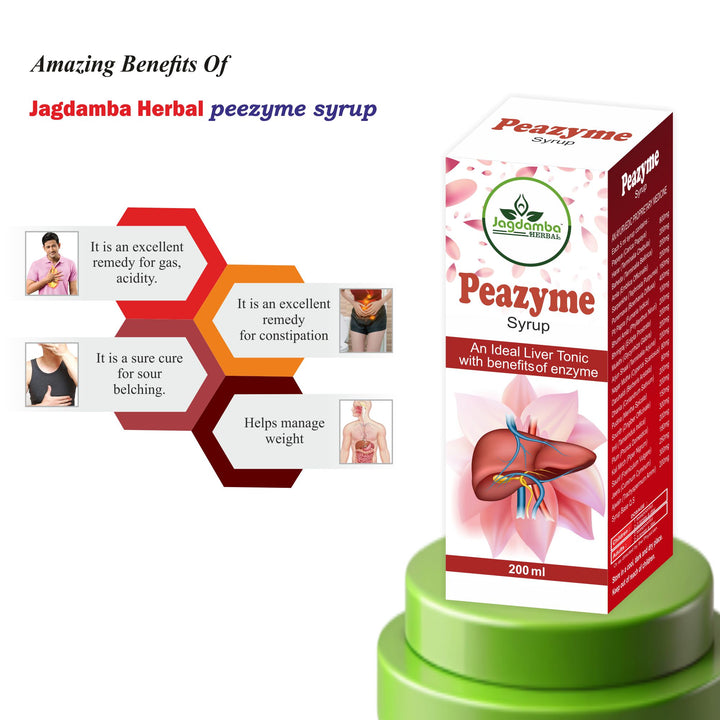 Peenzyem Syrup helps improve digestion, relieves gas, reduces bloating, supports appetite and promotes stomach comfort.
