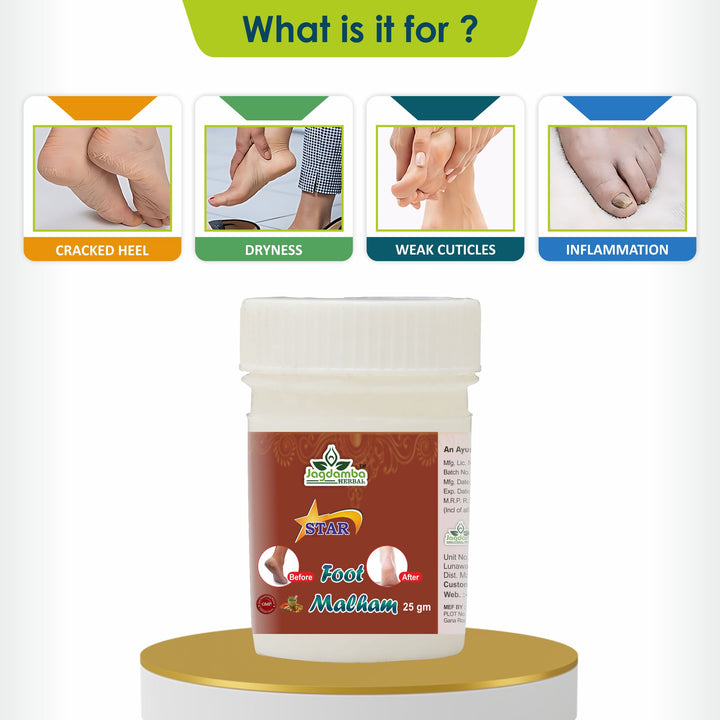 Applying Star Foot Malham on cracked heels for deep moisturization, skin repair and soft healthy feet.