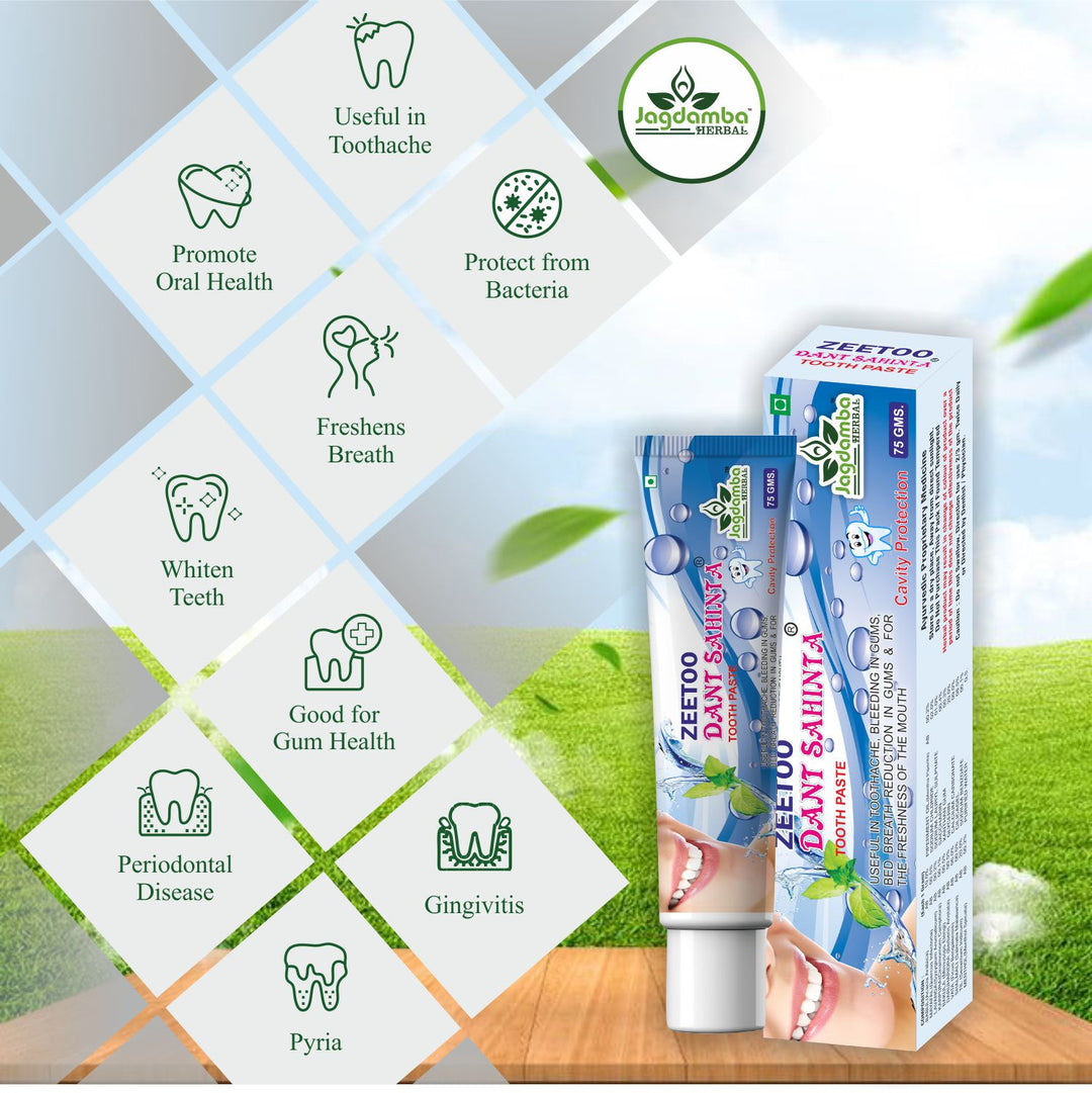 Using ZEETOO Herbal Toothpaste for cavity protection, plaque removal, gum care and fresh breath.