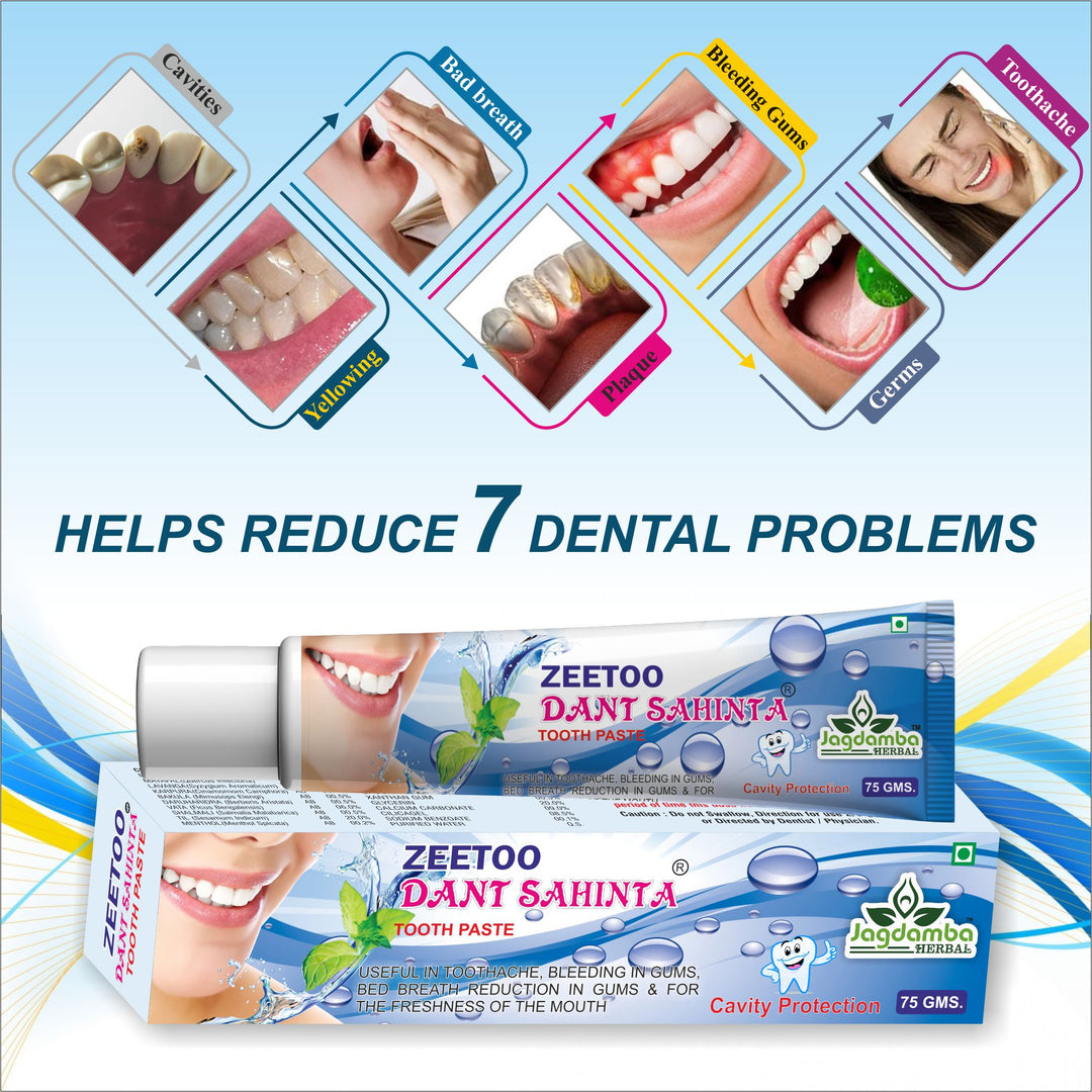 Using ZEETOO Herbal Toothpaste for cavity protection, plaque removal, gum care and fresh breath.