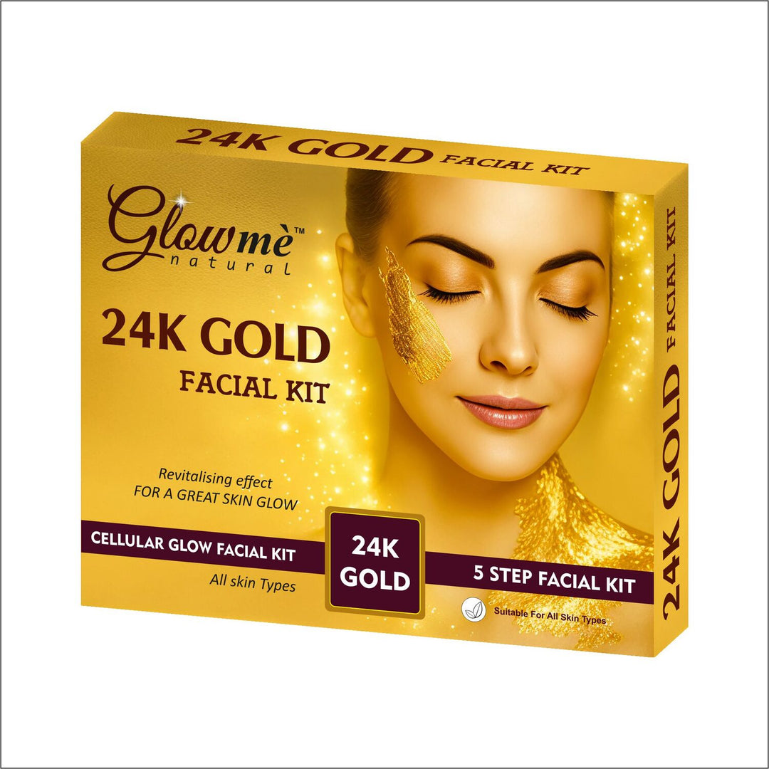 Glowme Natural 24K Gold Facial Kit – 5 Step Cellular Glow Kit