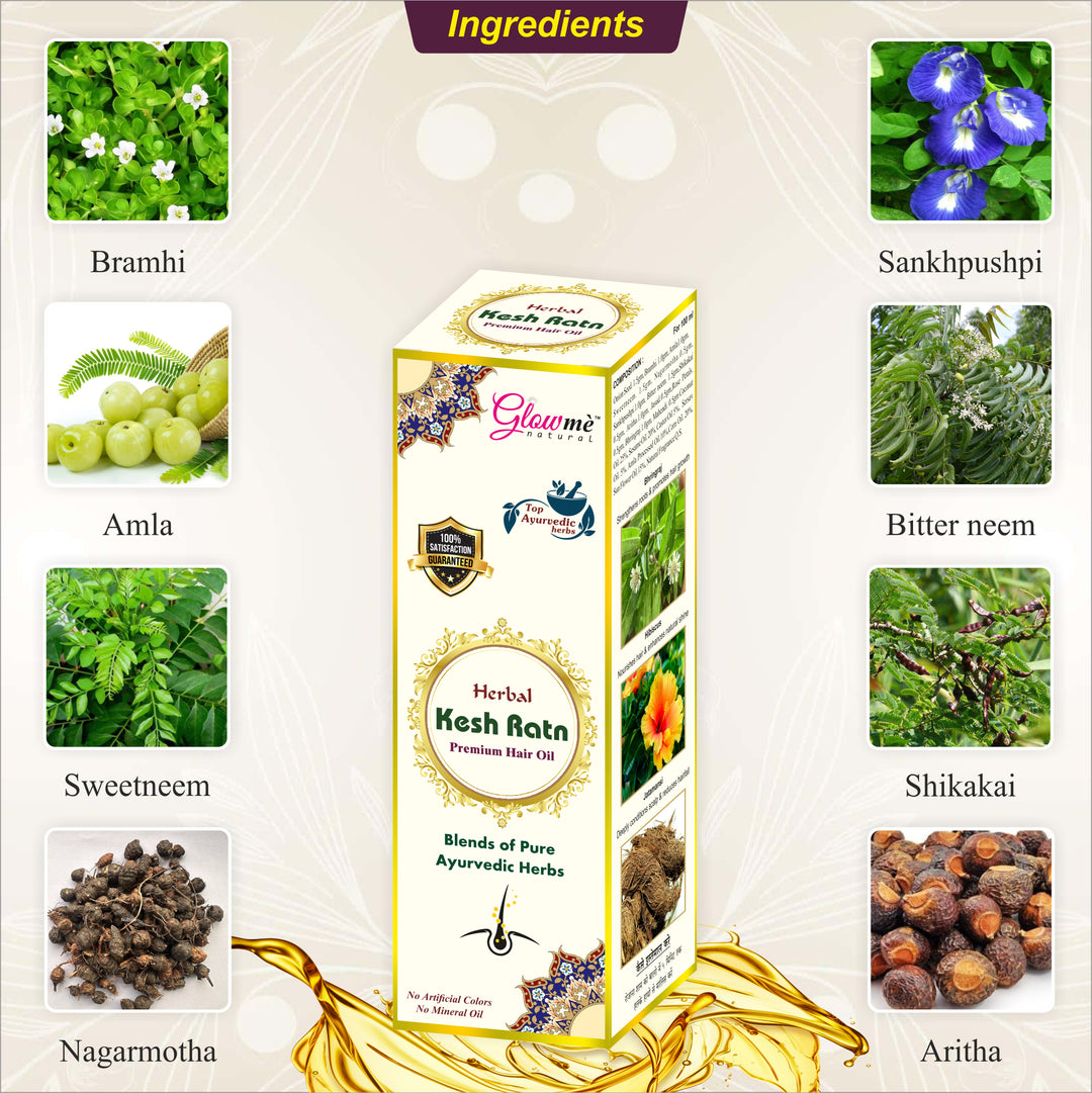 Kesh Ratan Hair Oil helps reduce hair fall, promotes new hair growth, strengthens hair roots, controls dandruff and improves scalp health.