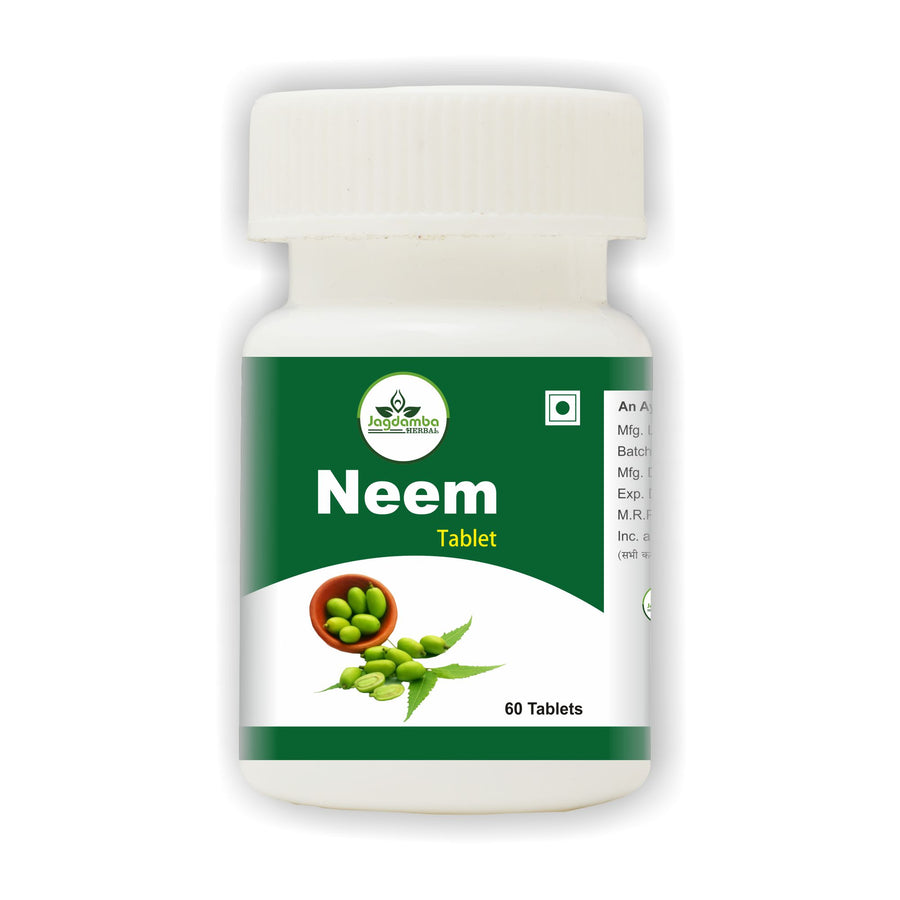 Jagdamba Herbal Neem Tablets | Ayurvedic Herbal Neem Supplement for Blood Purification, Skin Health, Immunity Support, Detox and Overall Wellness