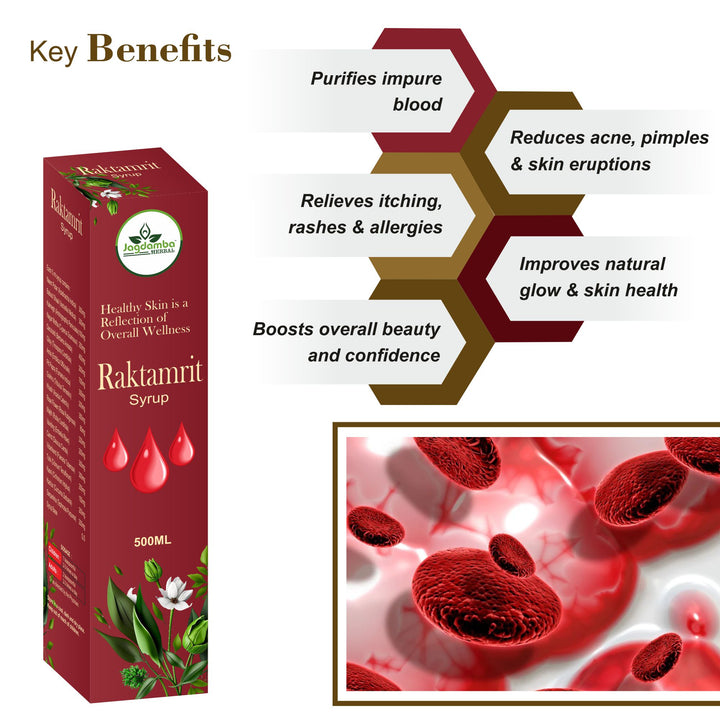 Herbal Raktamrit Syrup Made with Traditional Ayurvedic Ingredients