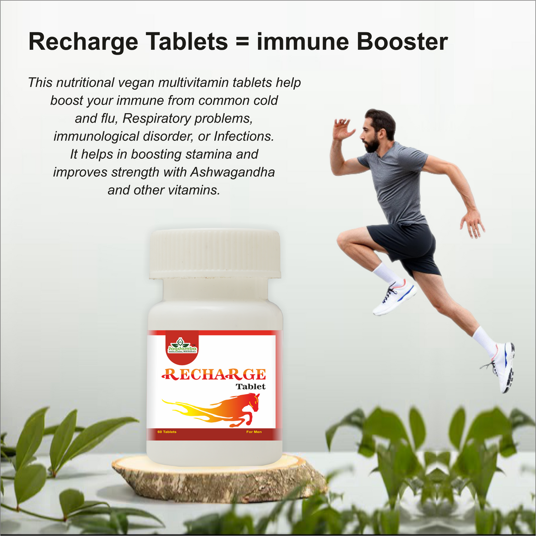 Healthy Lifestyle with Jagdamba Herbal Recharge Tablets | Ayurvedic Daily Energy Support, Active Living and Natural Wellness