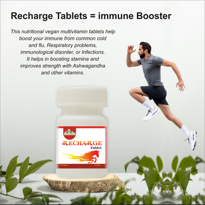 Healthy Lifestyle with Jagdamba Herbal Recharge Tablets | Ayurvedic Daily Energy Support, Active Living and Natural Wellness