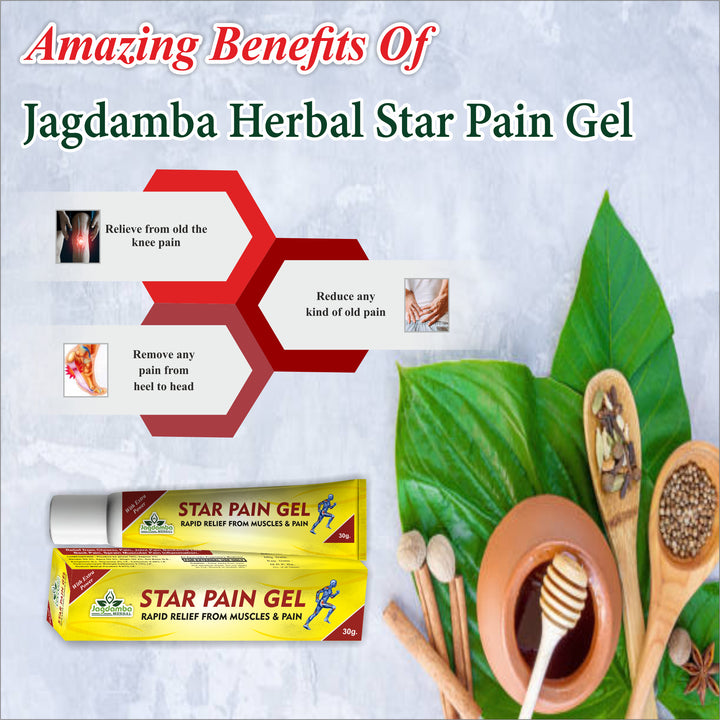 Star Pain Gel benefits for arthritis, knee pain, back pain, neck pain, shoulder pain, sciatica, sprain, strain and sports injury relief.