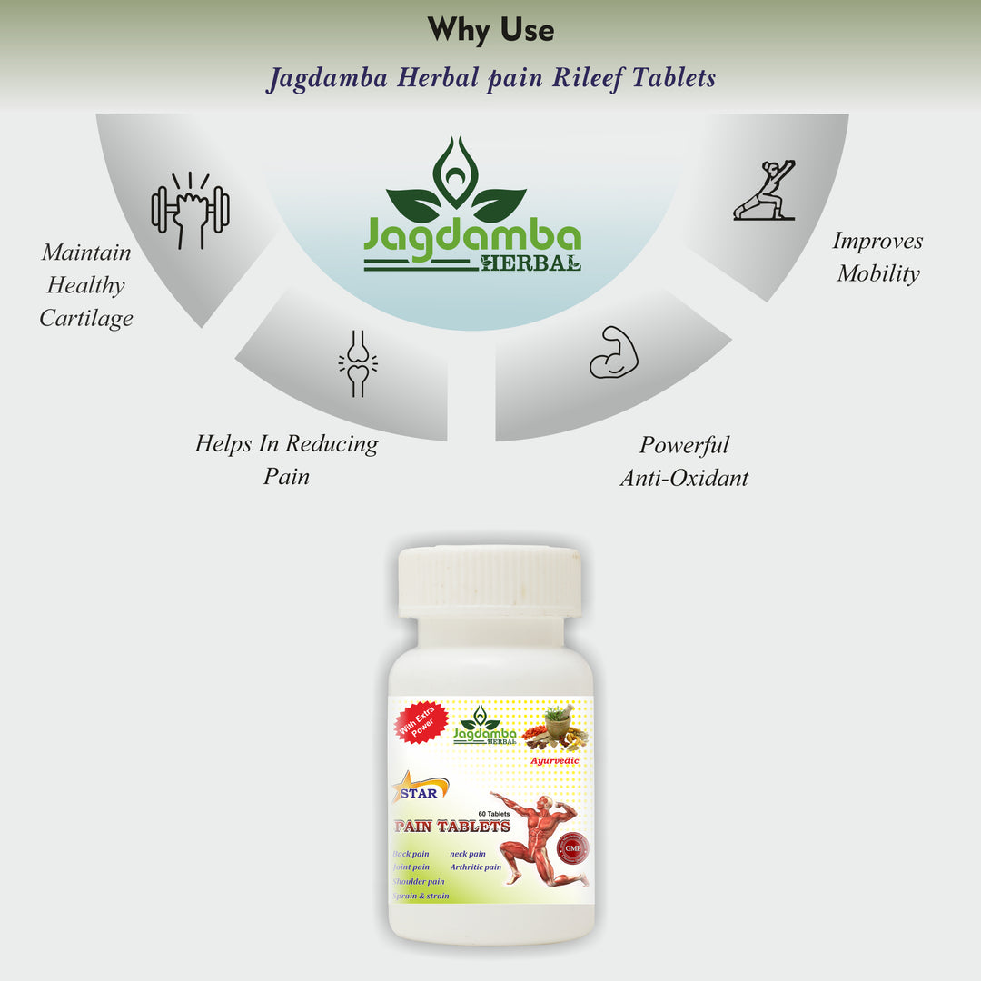 Herbal Star Pain Tablet for knee pain, shoulder pain, cervical pain, sciatica and joint mobility support