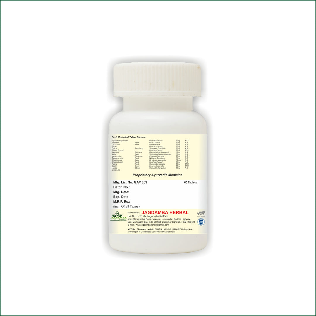 Star Pain Tablet ingredients, dosage, directions and Ayurvedic herbal formula label