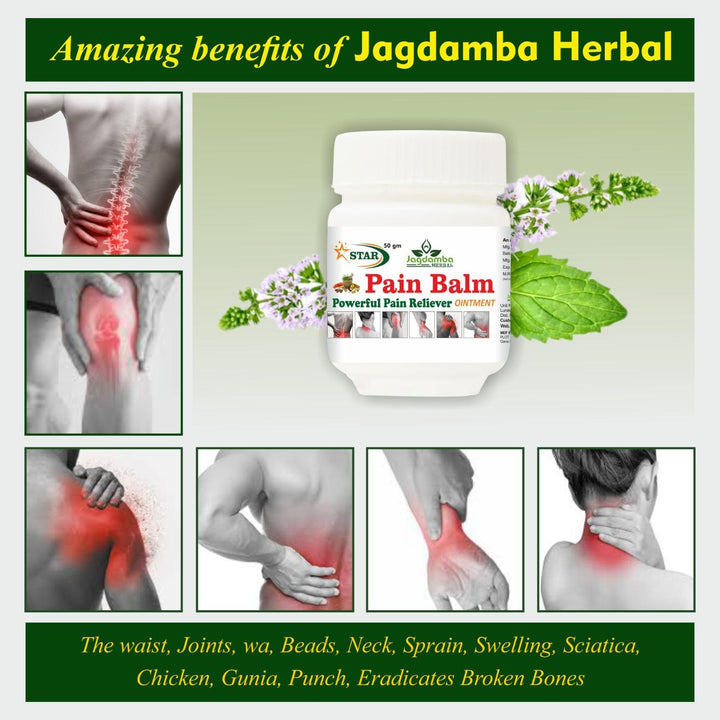 Star Pain Balm benefits for knee pain, back pain, neck pain, shoulder pain, ankle pain, sprain, swelling, sciatica and joint pain relief.