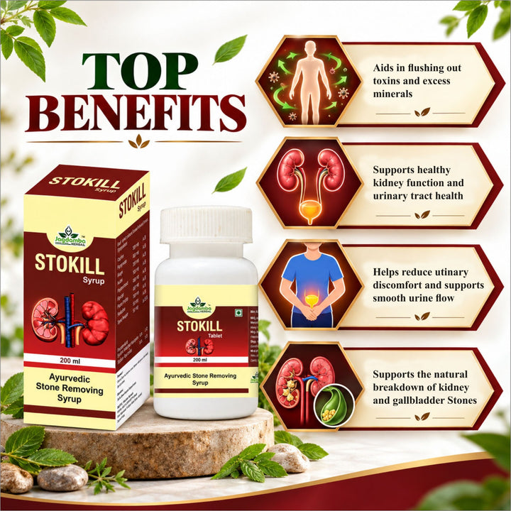 Stokill Syrup & Tablets Combo – Ayurvedic Herbal Kidney Care | Jagdamba Herbal