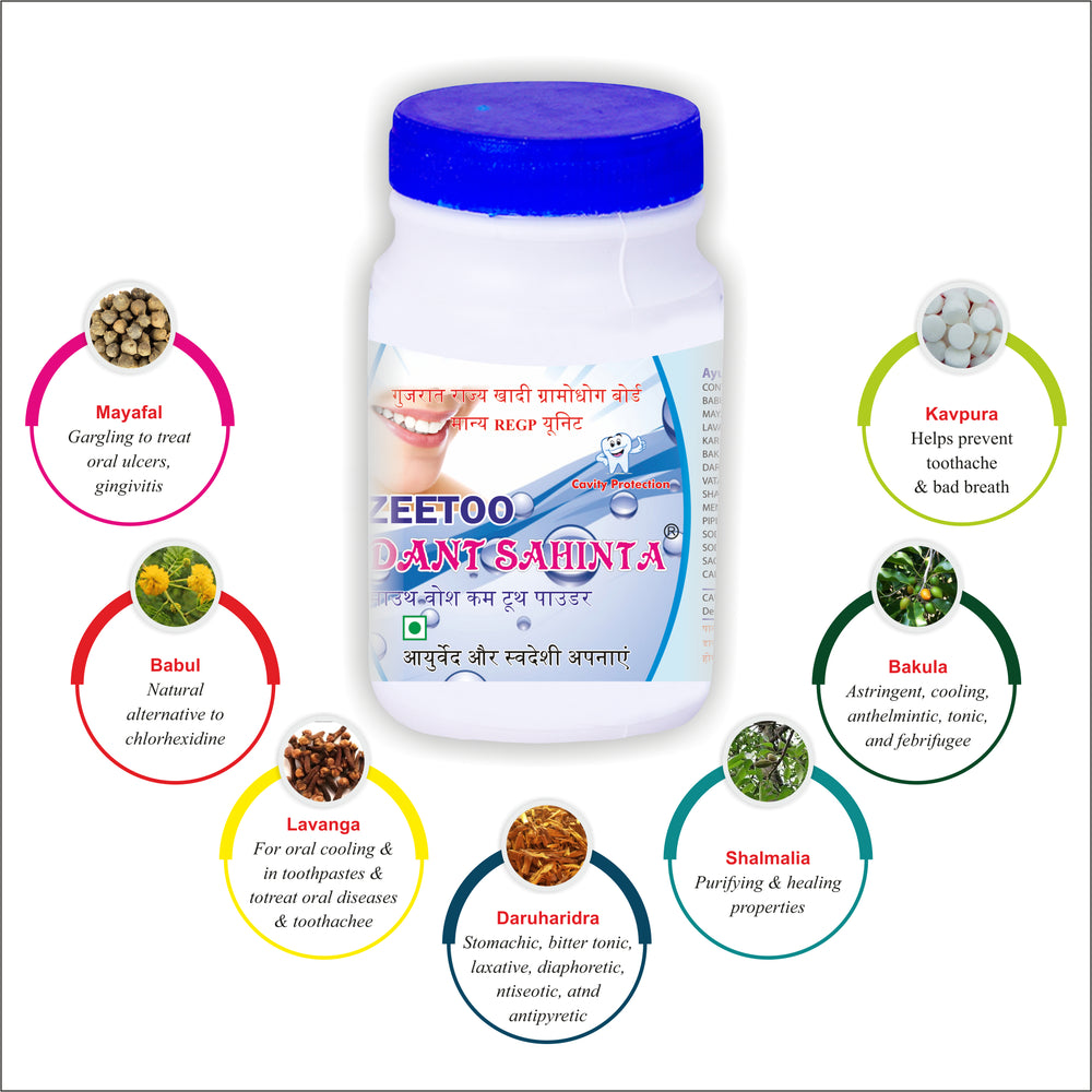 ZEETOO Mouthwash with Neem, Tulsi, Clove, Peppermint, Mulethi, Mayafal and Ayurvedic herbs for natural oral care